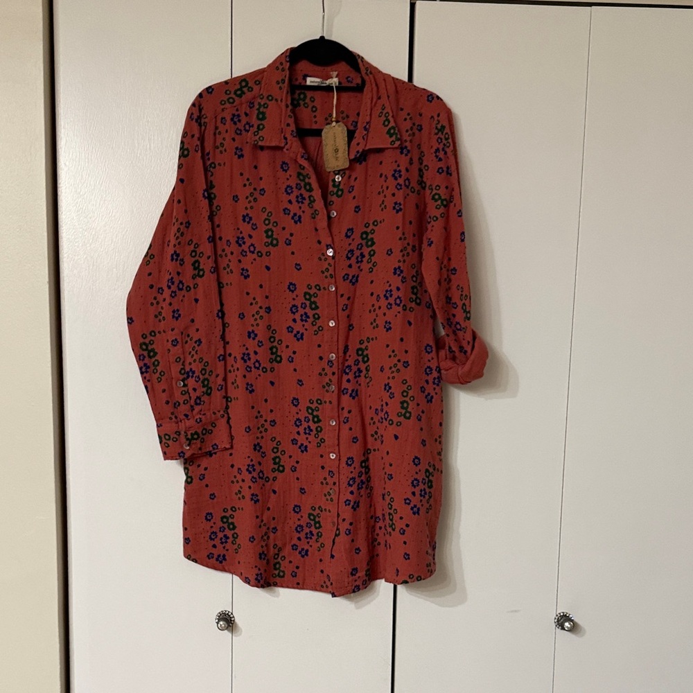 NATURAL LIFE Red Floral Long Sleeve Dress